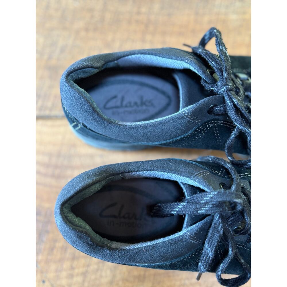 Clarks Collection Womens Triumph Film Sneakers Black Suede Shoes Size 8 - Picture 5 of 9